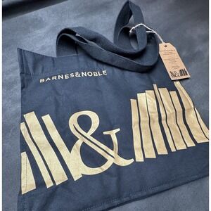 Barnes & Noble Black & Gold Premium  Organic Cotton Tote Bag NEW